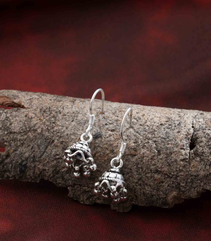 Silver Oxidized Jhumki