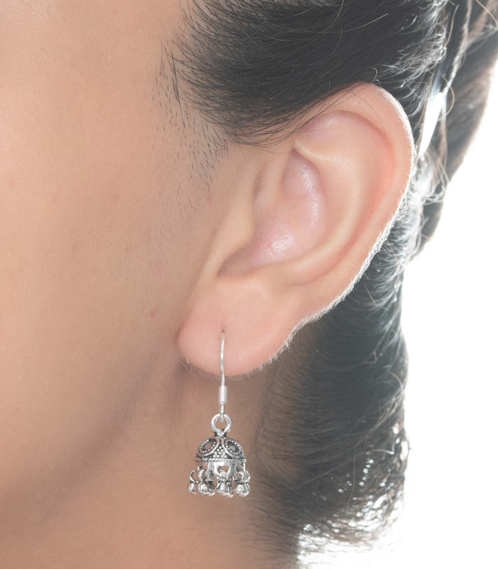 Silver Oxidized Jhumki