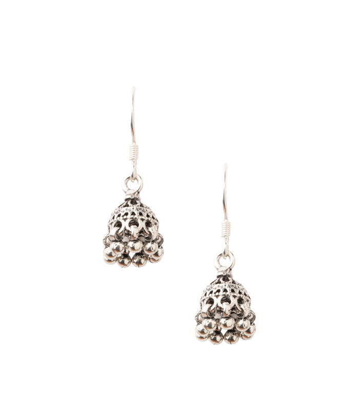 Silver Oxidized Jhumki
