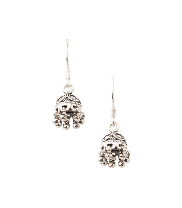 Silver Oxidized Jhumki