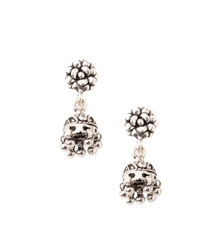 Silver Oxidized Jhumki