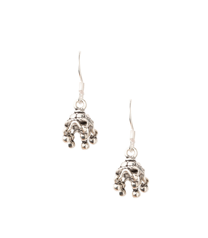 Silver Oxidized Jhumki