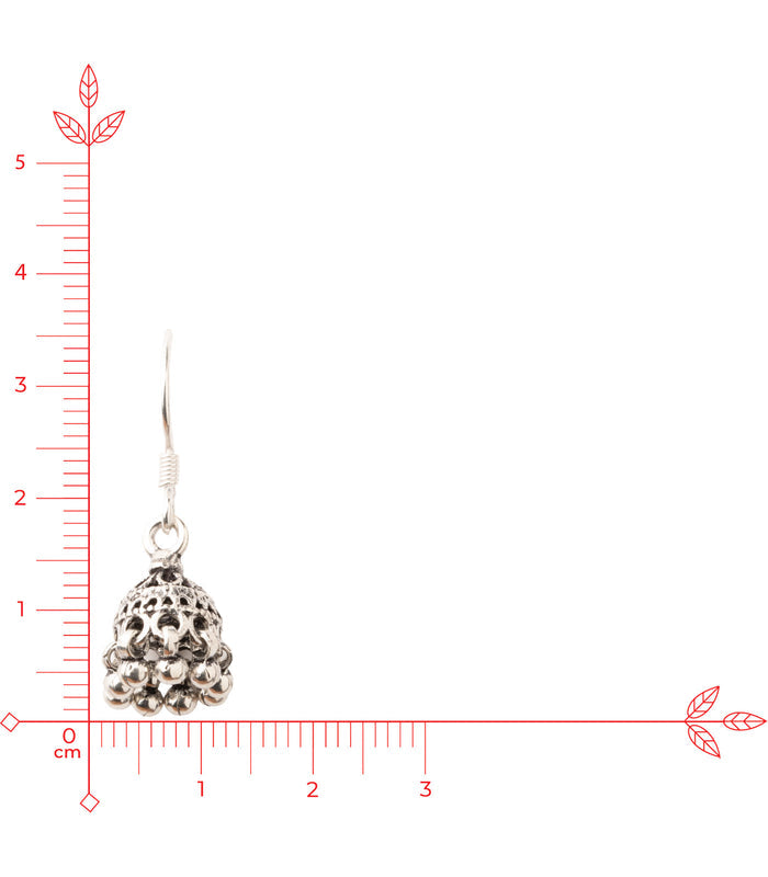 Silver Oxidized Jhumki