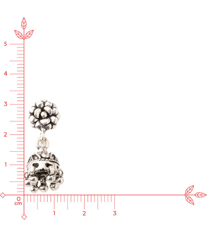Silver Oxidized Jhumki