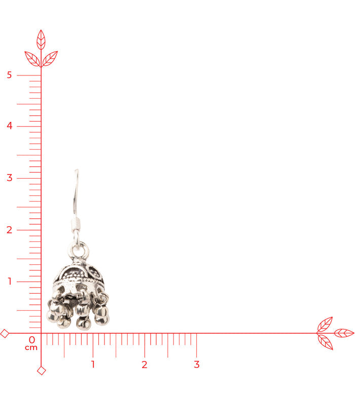 Silver Oxidized Jhumki