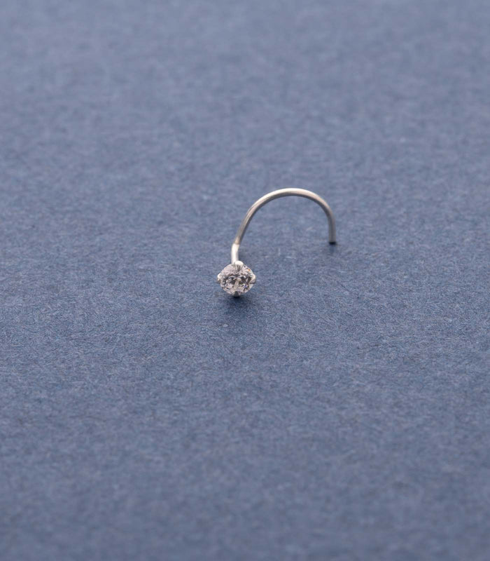Silver Single Stud Nose Pin