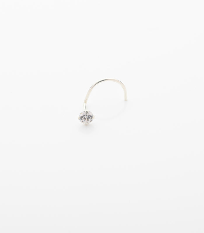 Silver Single Stud Nose Pin