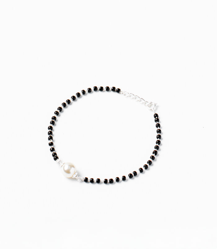Single Pearl Mangalsutra Bracelet (Silver)