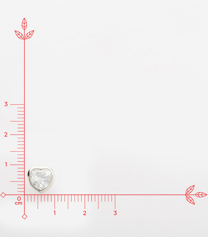 Solitaire Heart Tops (Silver)