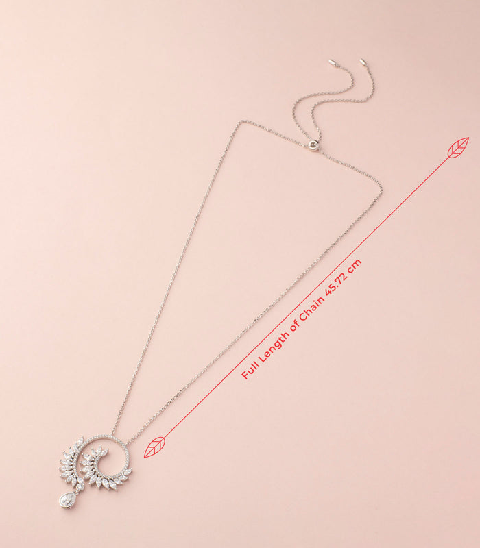 Spiral Spike Necklace (Silver)