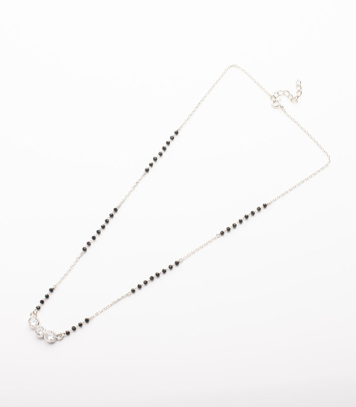 Standard Three Stone Mangalsutra (Silver)