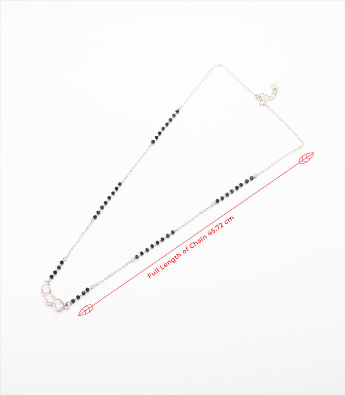 Standard Three Stone Mangalsutra (Silver)