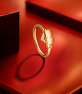 Starlit Heart Gold Finger Ring