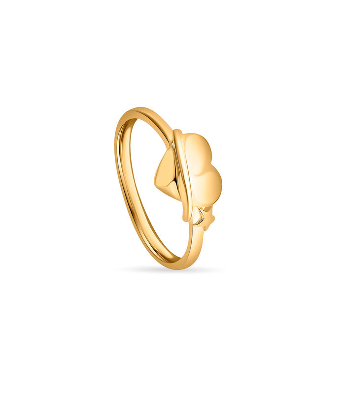 Starlit Heart Gold Finger Ring