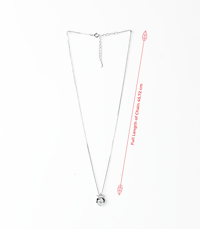 Stone Heart Necklace (Silver)