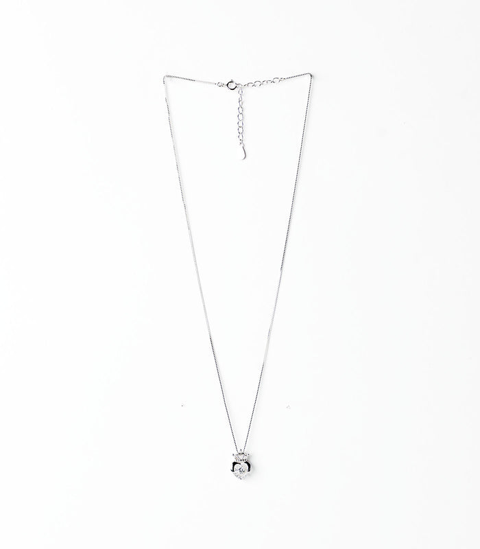 Stone Heart Necklace (Silver)