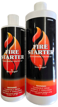 Two bottles of Stove Bright Fire Starter on a white background