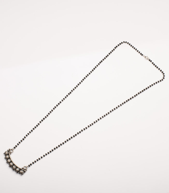 Stream Of Orbs Antique Mangalsutra Set (Silver)