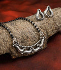 Swirl Motif Antique Mangalsutra Set (Silver)