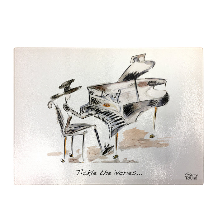 Tickle the Ivories Glass Chopping Board