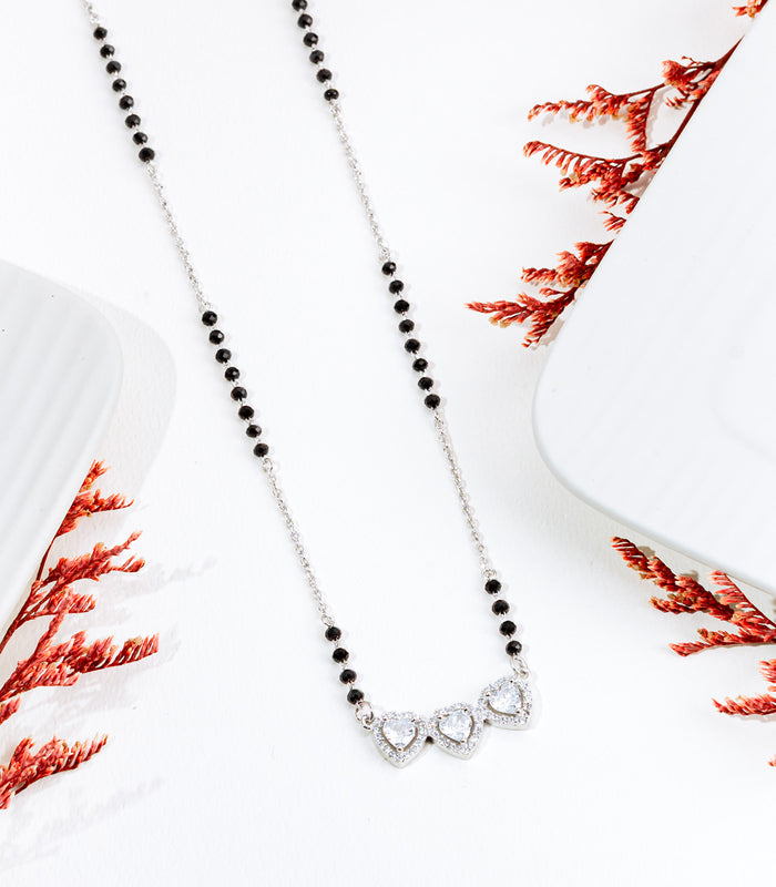 Tri-Heart Mangalsutra (Silver)