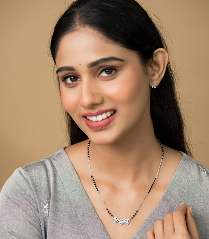 Tri-Heart Mangalsutra (Silver)