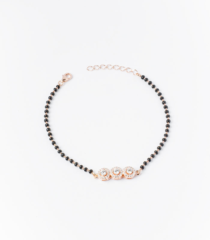 Triple Motif Mangalsutra Bracelet (Silver)