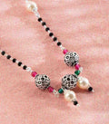 Triple Orb Pearl Mangalsutra (Silver)