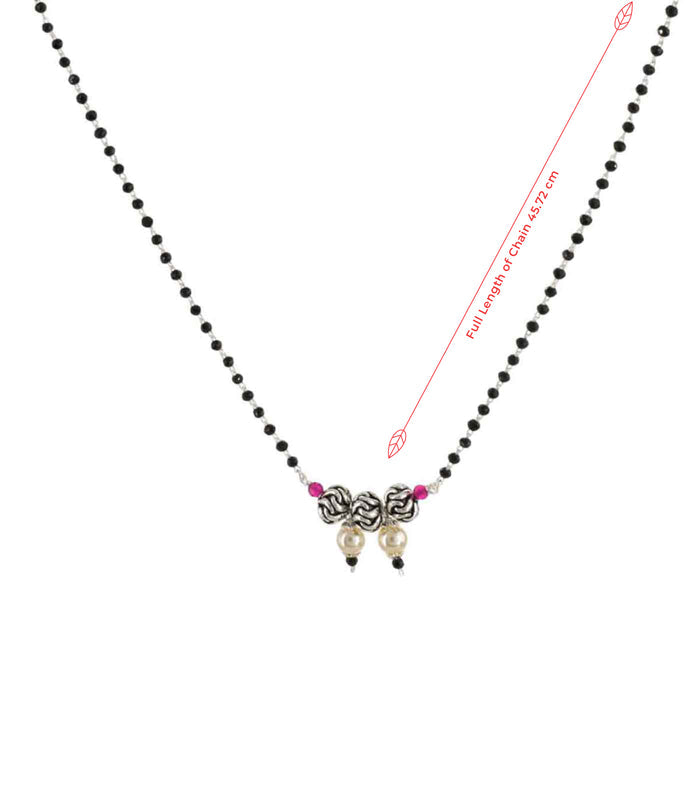 Triple Orb Pearl Mangalsutra (Silver)
