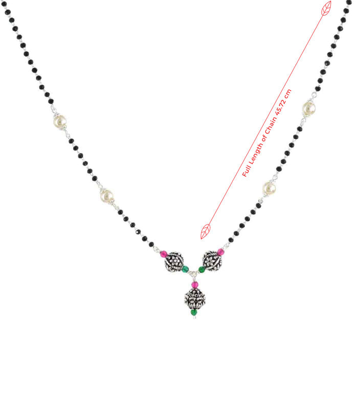 Triple Orb Pearl Mangalsutra (Silver)