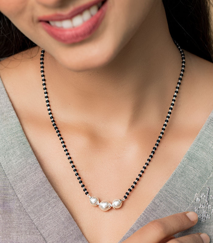 Triple-Pearl Mangalsutra (Silver)