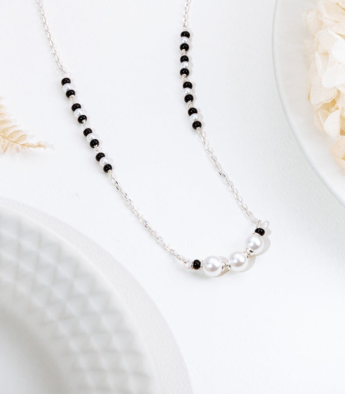 Triple Pearl Mangalsutra (Silver)