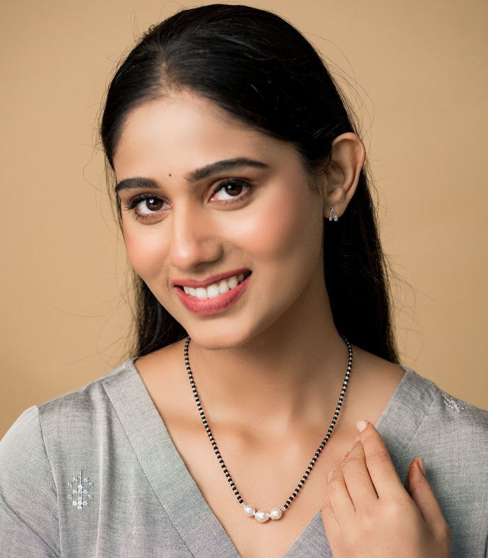 Triple-Pearl Mangalsutra (Silver)