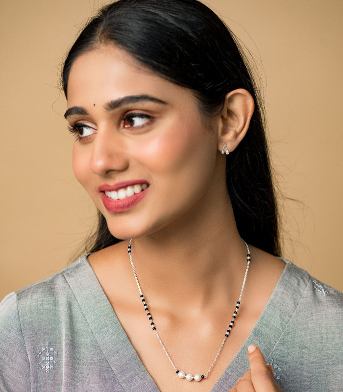 Triple Pearl Mangalsutra (Silver)
