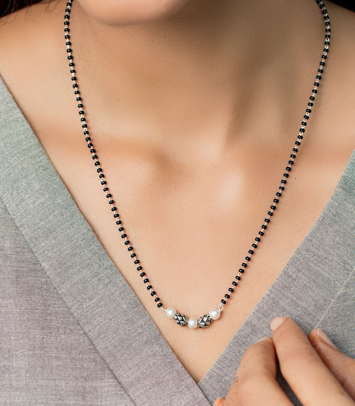 Triple Pearl Mangalsutra (Silver)