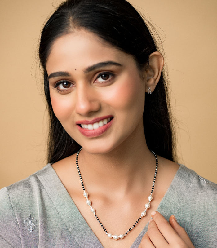 Triple Pearl Series Mangalsutra (Silver)