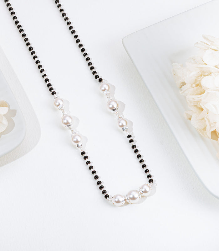 Triple Pearl Series Mangalsutra (Silver)