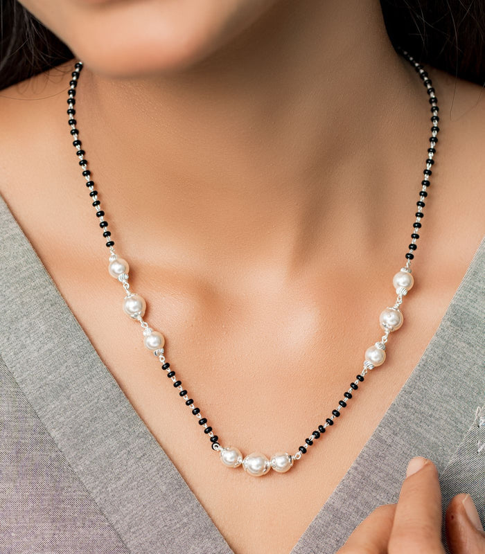 Triple Pearl Series Mangalsutra (Silver)