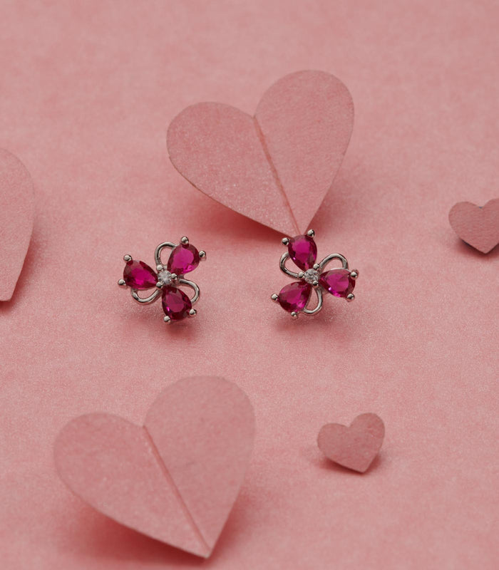 Triple Petals Earrings (Silver)