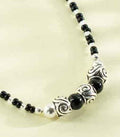 Triple Swirling Orb Mangalsutra (Silver)