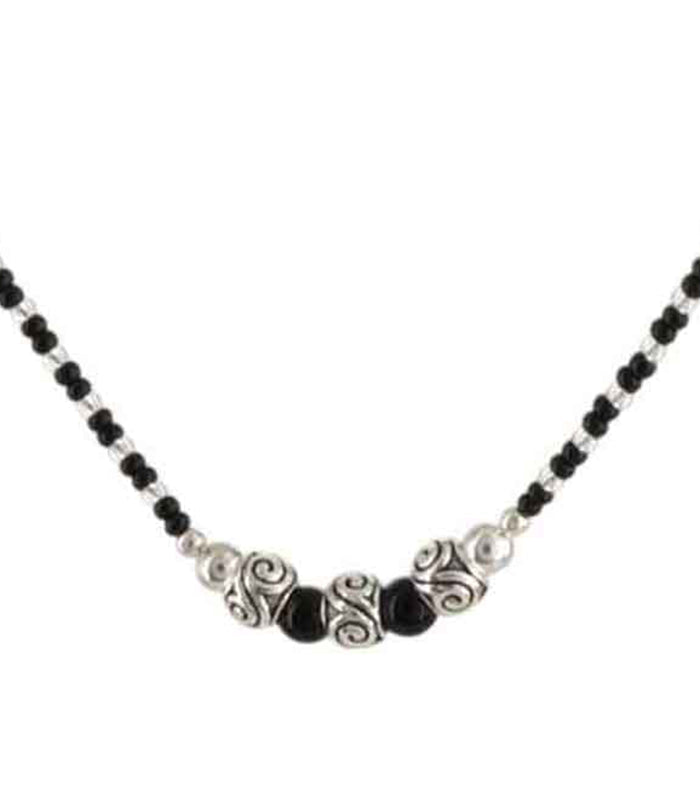Triple Swirling Orb Mangalsutra (Silver)