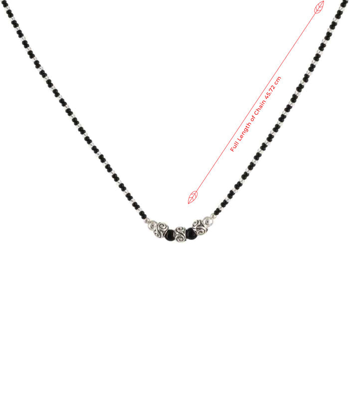 Triple Swirling Orb Mangalsutra (Silver)
