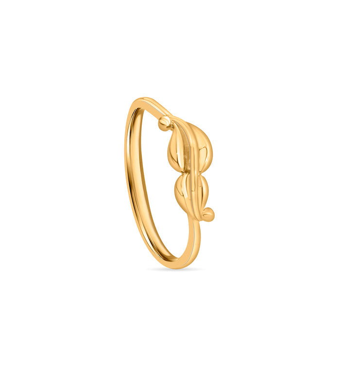 Twin Leaves Gold Finger Ring