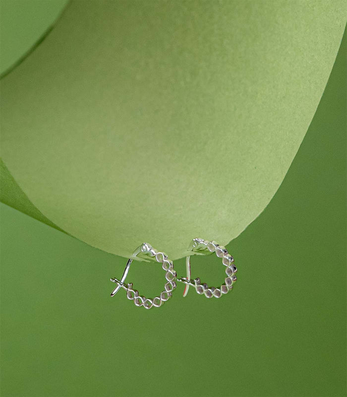 Twisted Hoops Earrings (Silver)