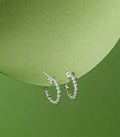 Twisted Hoops Earrings (Silver)