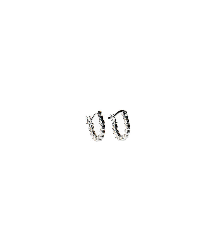 Twisted Hoops Earrings (Silver)