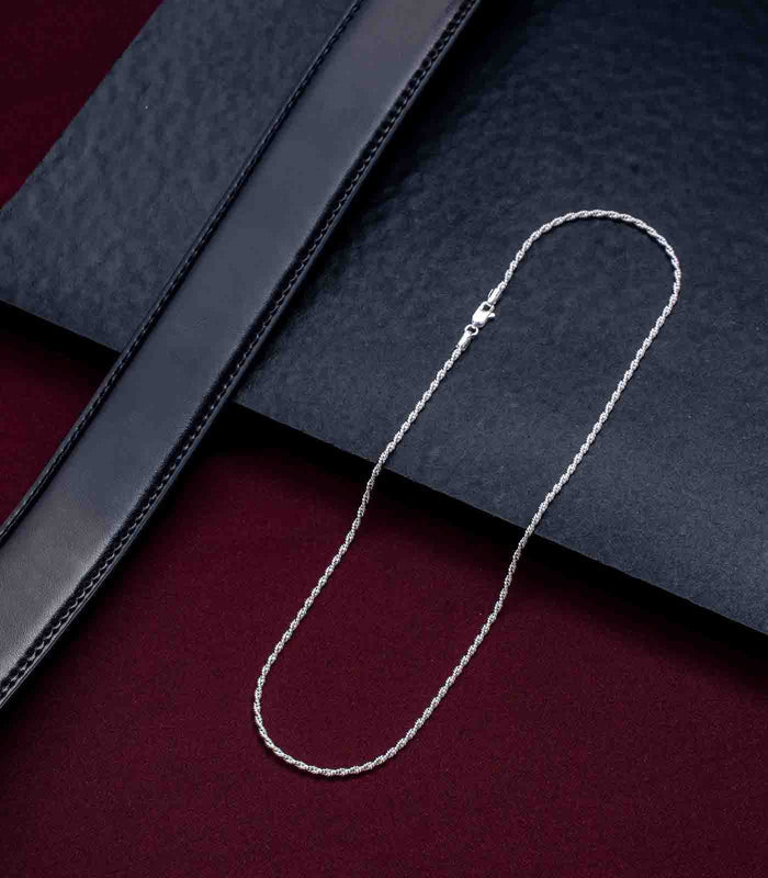 Twisted Mens Chain (45.7 cm) (Silver)