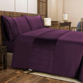 Velvet Band Quilt Cover Set Soft Microfiber with Quilted Square - 3Pcs
