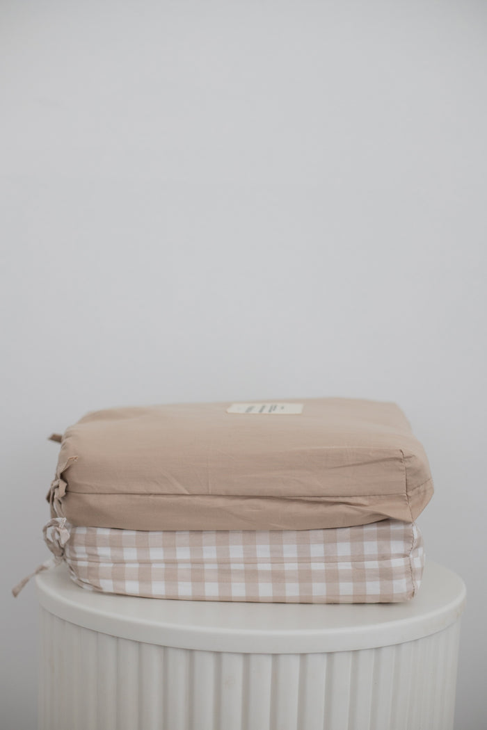 Waterproof Double Fitted Sheet - Solid Beige