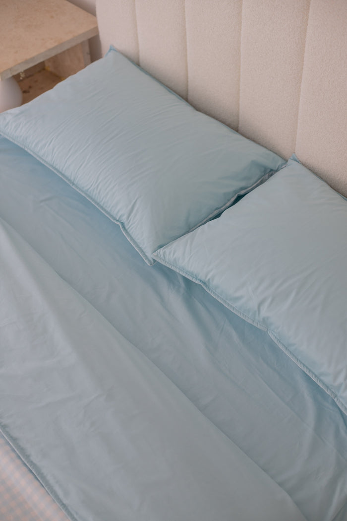 Waterproof Double Fitted Sheet - Solid Blue
